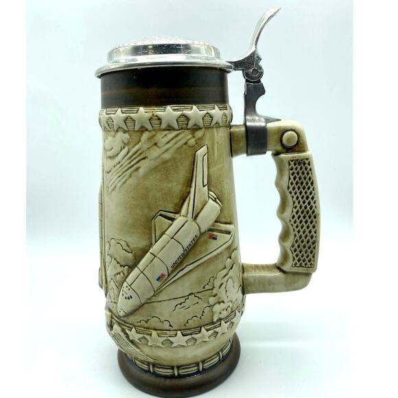 Vintage NASA Space Shuttle commemorative Beer Stein Ceramarte 1983 Brazil - Picture 3 of 7